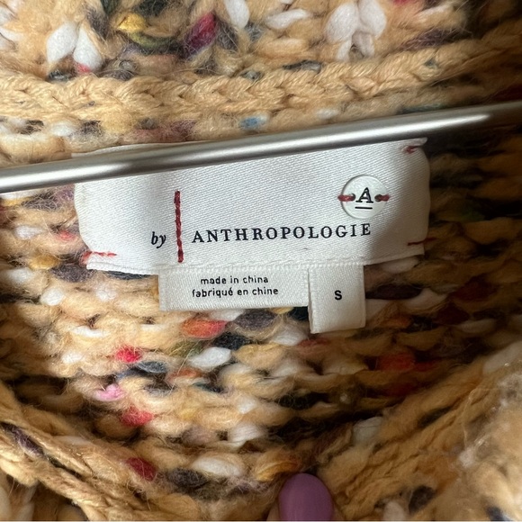 Anthropologie Chunky Knit Multicolor Kahlo Stripe Sweater Womens Size Small Boho - Picture 9 of 11